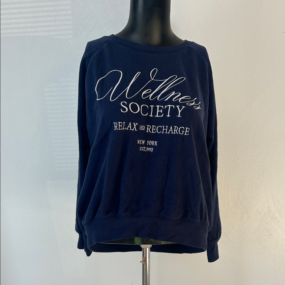 Wildfox Navy Blue Wellness Society Sweatshirt